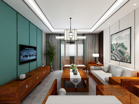 新中式客厅清雅装修效果图