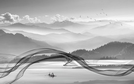 抽象烟雾山水画 TIF分层