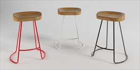 现代简洁木凳模型