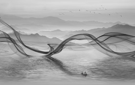 抽象写意山水画 TIF分层