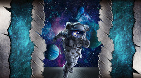 太空宇航员背景墙