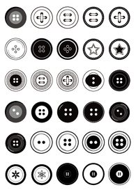 30款矢量饰服装纽扣图标设计