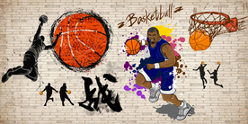 篮球背景墙装饰画