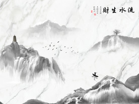 流水生财石材爵士白TIF分层