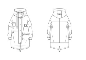 羽绒服正反面AI款式图