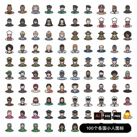扁平头像小人图标