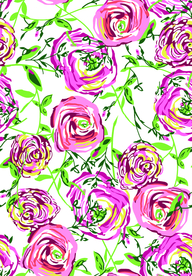 手绘多彩玫瑰花