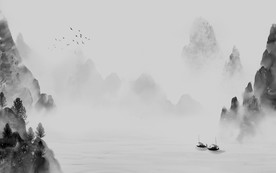 高级灰高档水墨画 TIF分层