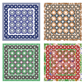 西服服装方巾图案设计矢量图AI