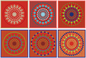 西服服装太阳方巾方案矢量图设计