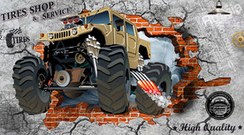 3D越野车背景墙