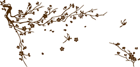 喜鹊枝头叫 花朵