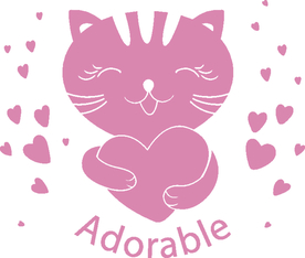 心型卡通猫咪矢量