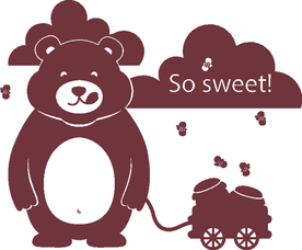 卡通熊 儿童房矢量