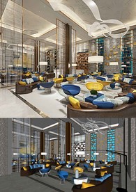 轻奢风售楼部SU模型