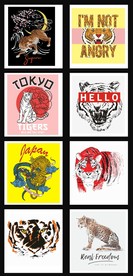 卡通动漫老虎印花图案