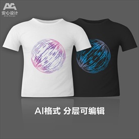 球体员工服情侣衫文化衫T恤印花