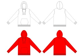 男装连帽卫衣CDR矢量图模板