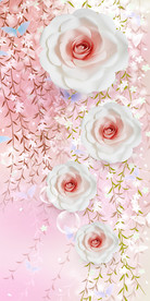 浪漫玫瑰玄关背景