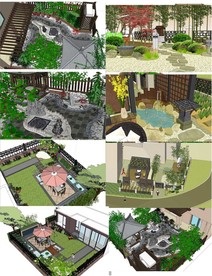 别墅花园设计模型