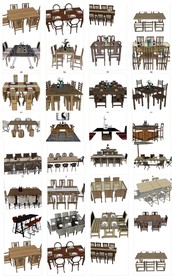 餐厅家具SU模型