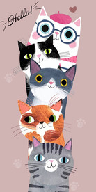 手绘可爱卡通猫咪装饰画玄关