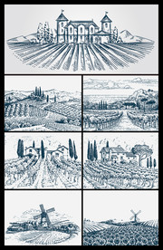 矢量手绘田园系列