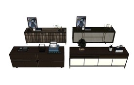 新中式电视柜SU模型