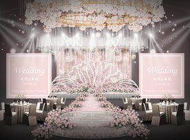 粉色婚礼仪式区