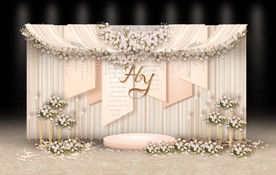 香槟色婚礼迎宾区
