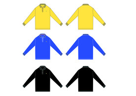 翻领POLO衫长袖T恤模板