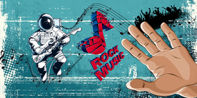 潮流手绘音乐背景墙