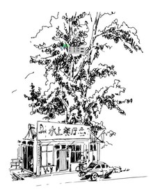 素描风景矢量图