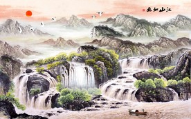 中式背景墙装饰画