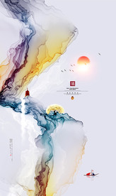 山水画 抽象水墨画 新中式装饰