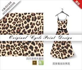 矢量豹纹四方连续纹样