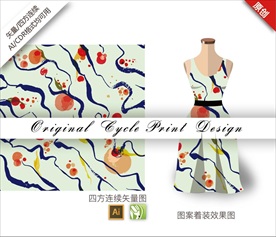 矢量涂鸦四方连续图案