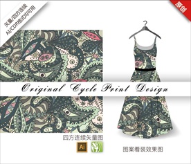 矢量抽象四方连续纹样