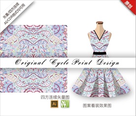 矢量花纹四方连续纹样