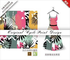 矢量抽象涂鸦四方连续