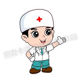 可爱小医生矢量插图