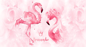 火烈鸟背景墙