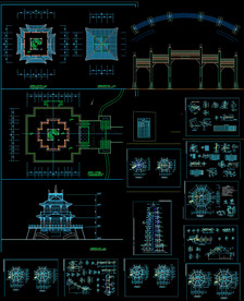 中式园林建筑施工图