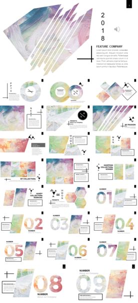 水彩风格简约ppt模板