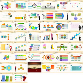 实惠多图标图表PPT模板