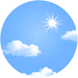 圆形蓝天白云