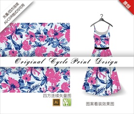 矢量木棉抽象四方连续