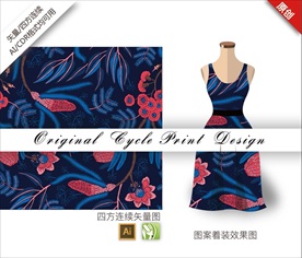 矢量抽象康乃馨四方连续