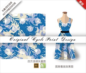 矢量抽象树叶四方连续