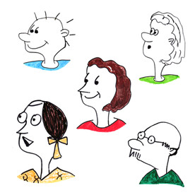 手绘人物漫画插图